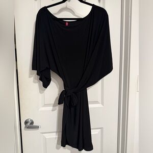 Abi Ferrin Dress Small Black Stretch Jersey Side Tie Nikki 5 Way
Wrap